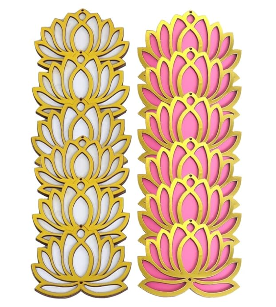 Pink & White Golden Lotus 4 Inch Set of 12